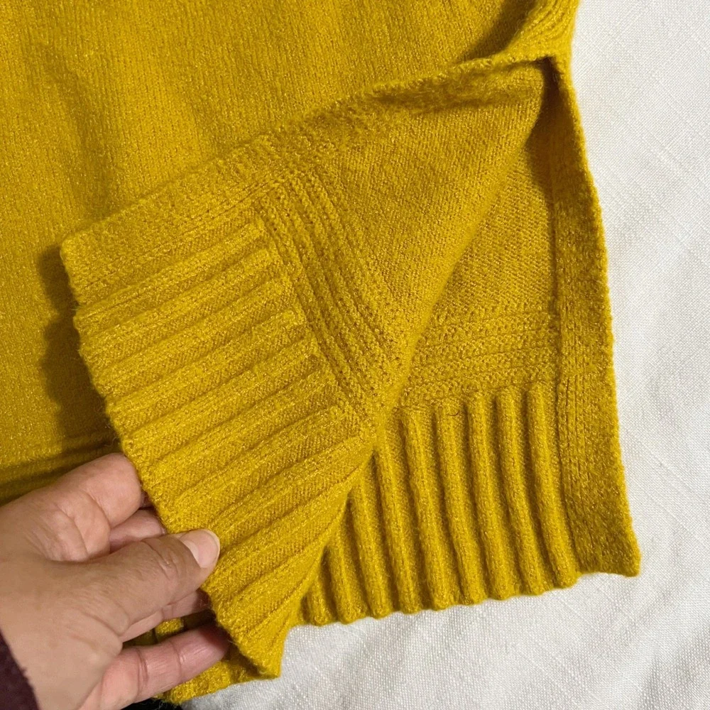 Anthropologie Margarita Sweater Womens Mustard Yellow Buttons Mock Neck Size XS - Picture 11 of 12